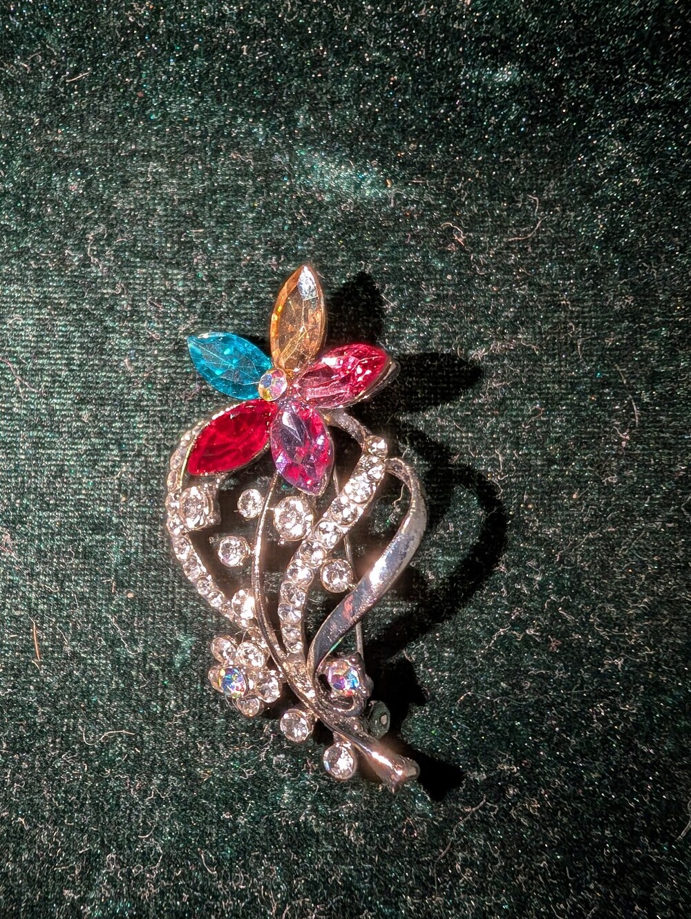 🆕Multicolor Crystal Flower Brooch Pin-Beautiful Pop Of Color